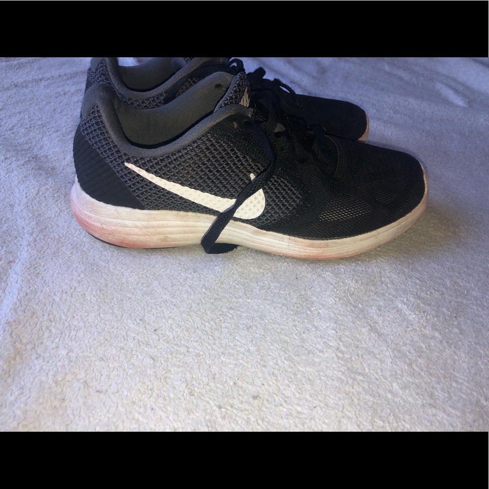 Black and white nike shoes